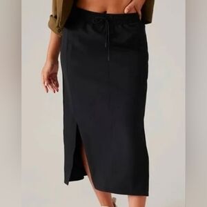 Athleta Black Stride Midi Skirt